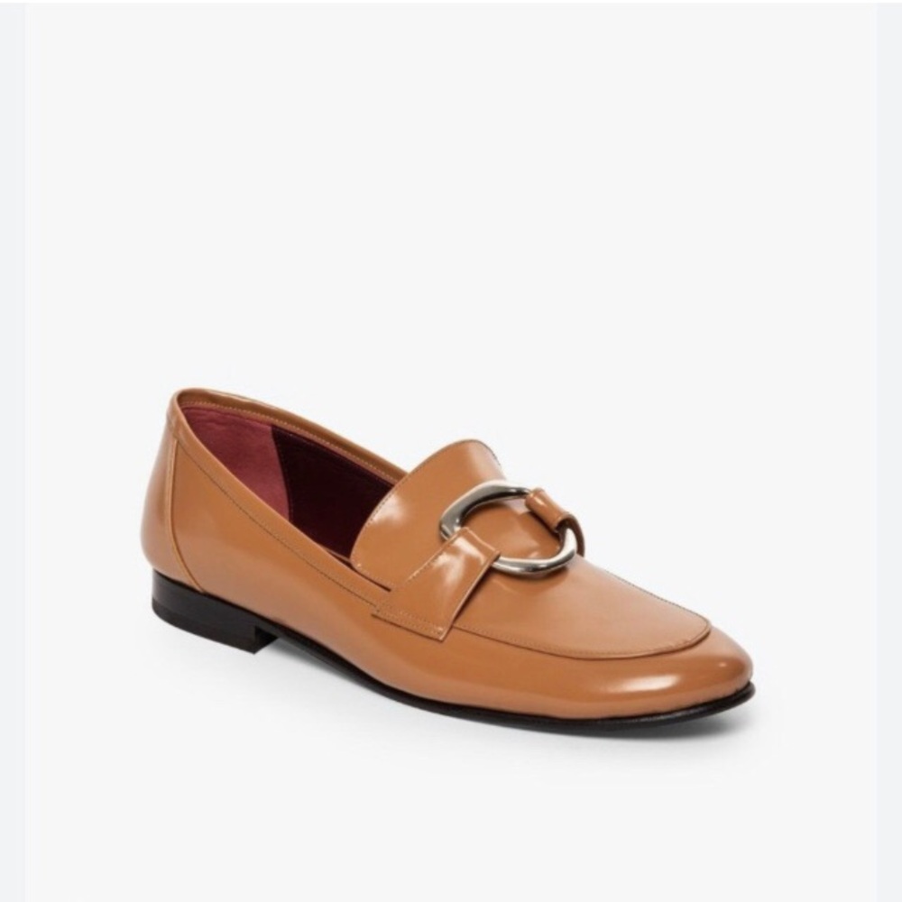 Tawny Tan Juju Ring-Strap Flat Loafers | Staud